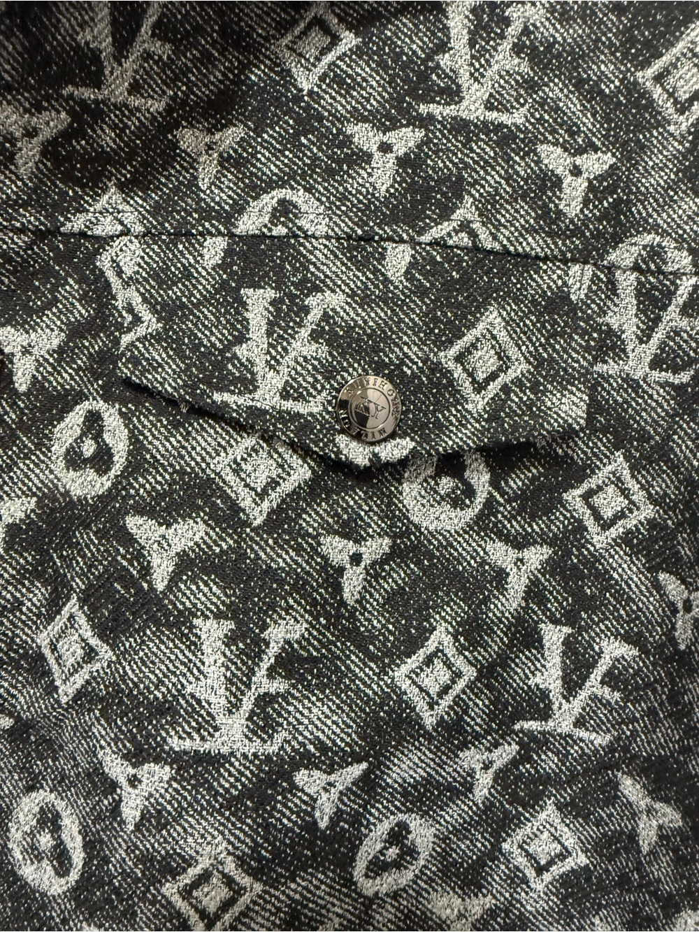 Designer-Inspired Black & Gray Monogram Jacket - Picture 14 of 16